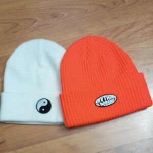 BUNDLE 2 Orange and White Kids Beanie Set H&M